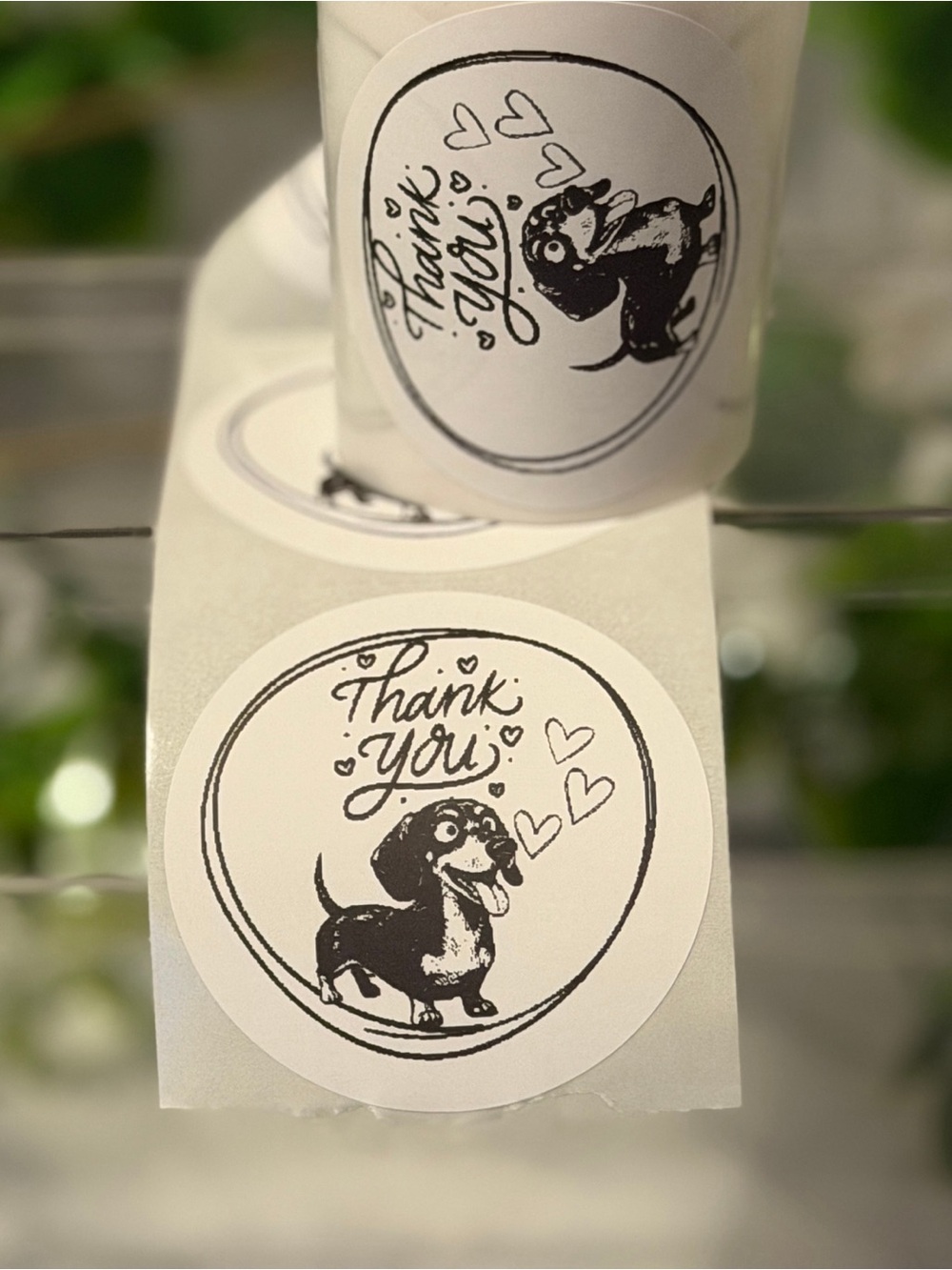 Cute Dachshund Thank You Stickers 200 Round Labels for Small Business Orders - Picture 5 of 10